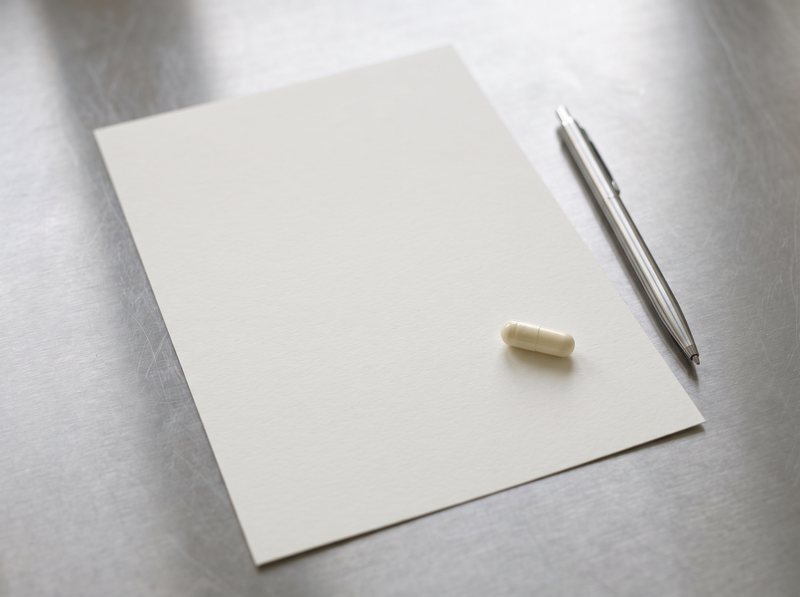 A specification sheet and a pen on a workbench